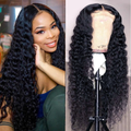Deep Wave Lace Frontal Wigs Virgin Human Hair With Baby Hair