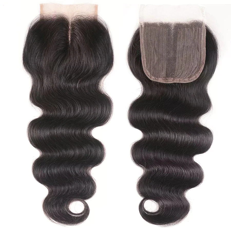 28 30 40 Inch Body Wave Hair 4 Bundles With T part 4*4*1 Lace Closure Remy Brazilian 100% Human Hair Weave