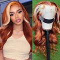Lumiere Ginger With Blonde Highlight Body Wave Lace Frontal Human Hair Wigs
