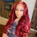 #Burg Body Wave 4x4/5x5/13x4 Lace Closure/Frontal 150%/180% Density Wigs For Women