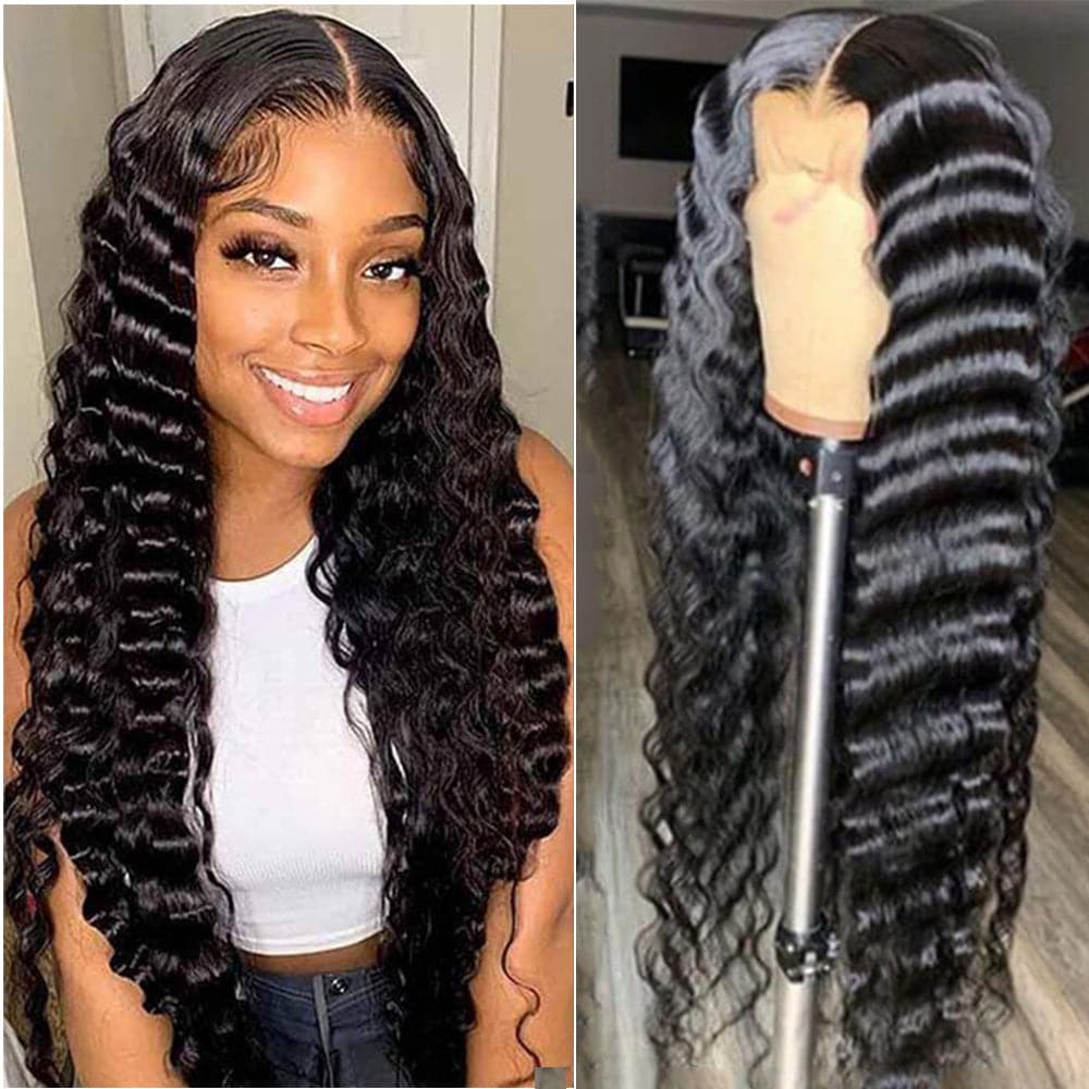 360 Lace Frontal Loose Deep Wig Cheveux humains brésiliens pré-plumés 