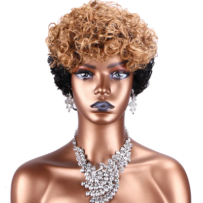 Short Human Hair Wigs Pixie Cut Curly Brazilian Hair for Black Women Machine Made Human Hair Wig