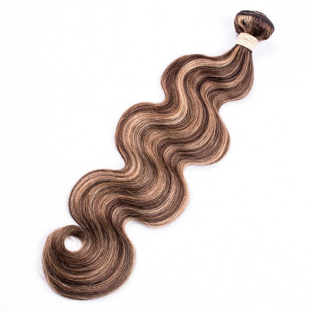 lumiere highlight #4/27 4 Bundles Body Wave Virgin Human Hair Extension