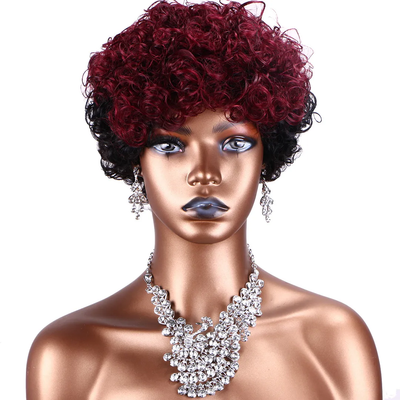 Short Human Hair Wigs Pixie Cut Curly Brazilian Hair for Black Women Machine Made Human Hair Wig