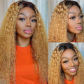 Lumiere 1B/27 Ombre Kinky Curly 4x4/5x5/13x4 Lace Closure/Frontal 150%/180% Density Wigs For Women Pre Plucked