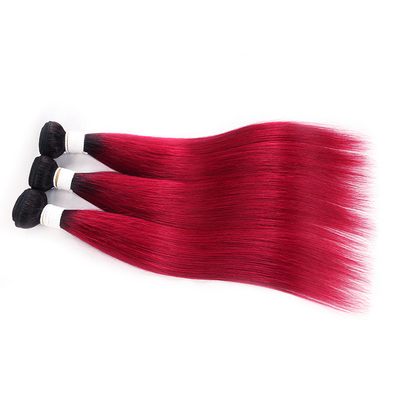 lumiere 1B/BURG Ombre Straight Hair 3 Bundles 100% Virgin Human Hair Extension