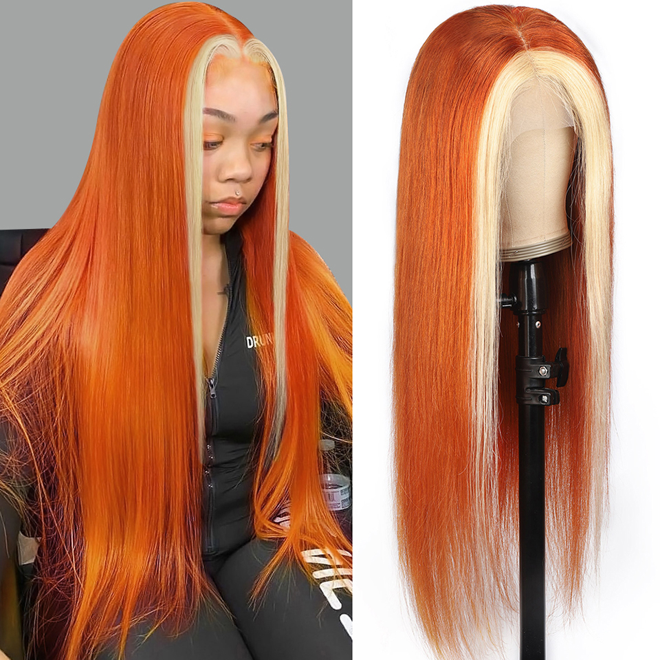 Ginger with 613 Blonde Straight Lace Front Human Hair Wigs For Women