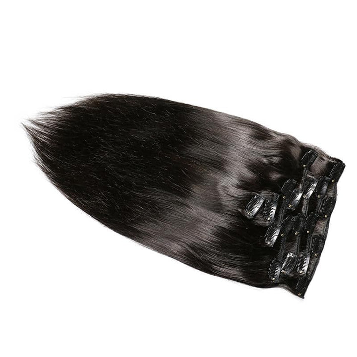 Grampo de cabelo liso em extensões de cabelo humano 8 peças/conjunto 120 g 