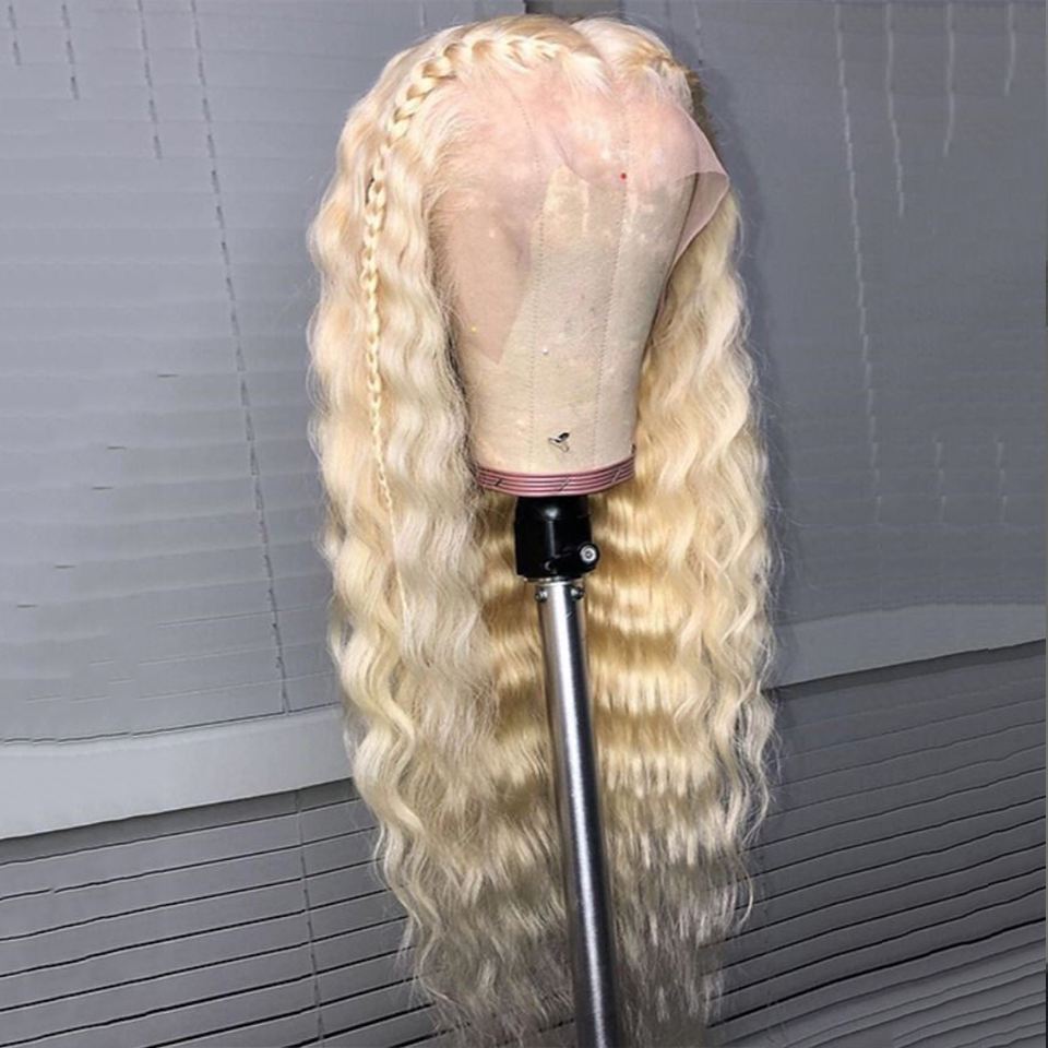 613 Blonde Loose Deep 13X4 Lace Front Human Wigs Pre Plucked Brazilian Hair