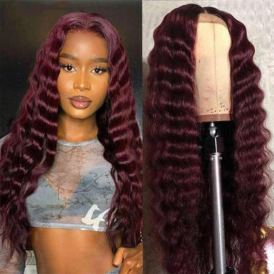 #99J Loose Deep 4x4/5x5/13x4 Lace Closure/Frontal Glueless 150%/180% Density Wigs Ready to Wear For Women Pre Plucked