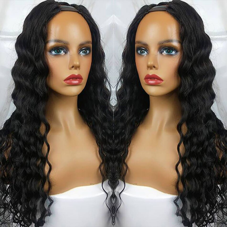 New V Part Loose Deep Upgrade No Lace Out Brazilian Remy Human Hair Wigs For Women