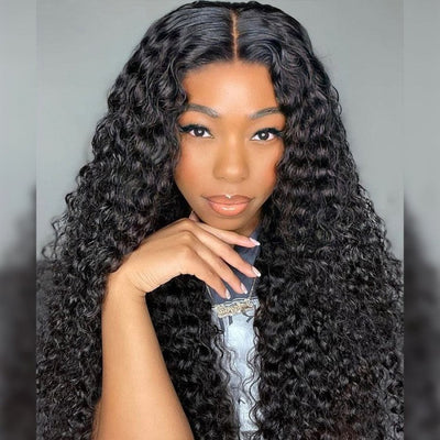 Water Wave Wear & Go Pre Plucked Glueless Wigs Pre Cut 4x4 Lace Closure Wigs with Natural Hairline Beginner Friendly