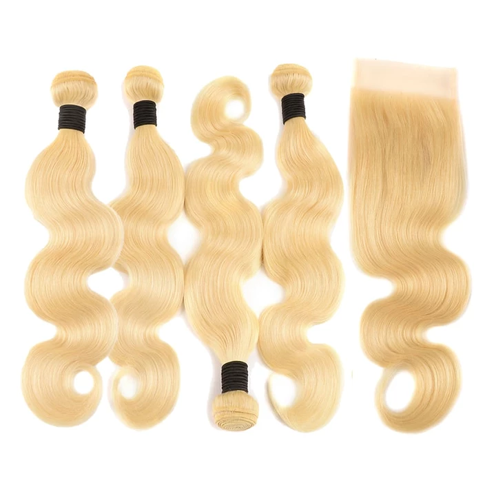 lumiere 613 Blonde Body Wave 4 Bundles with 4*4 Closure Human Virgin Hair - Lumiere hair