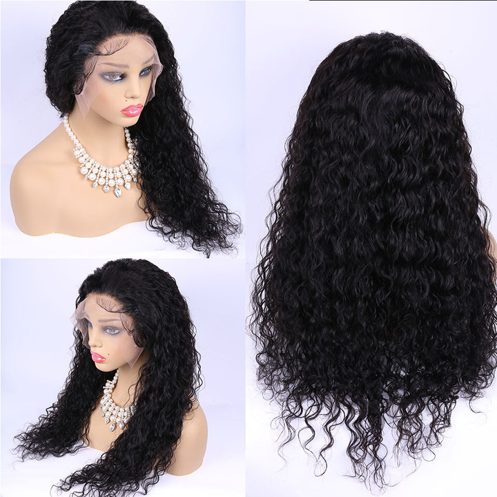 Water Wave 5x5 13x4 Lace Frontal Wig 100% Human Hair pre-plumed HD Lace with baby hair 