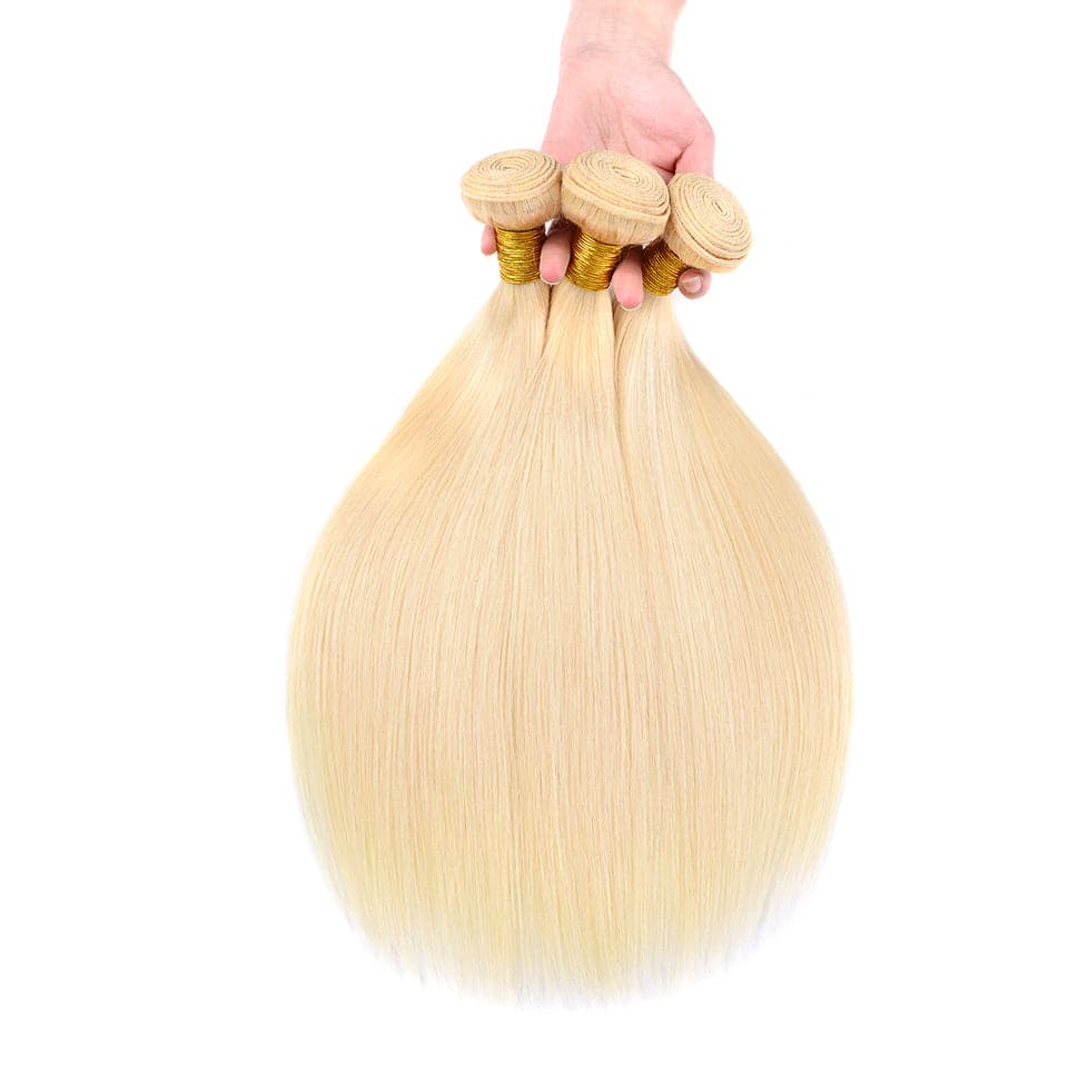 lumiere hair 613 Blonde Color 2 bundles Straight Virgin Human Hair - Lumiere hair