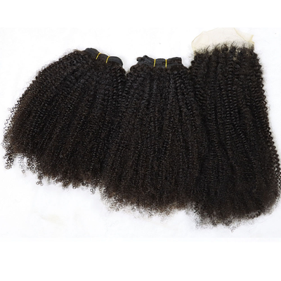 Afro Curly 3 Bundles Vierge Petit Cheveux Brésiliens Bouclés Serrés 