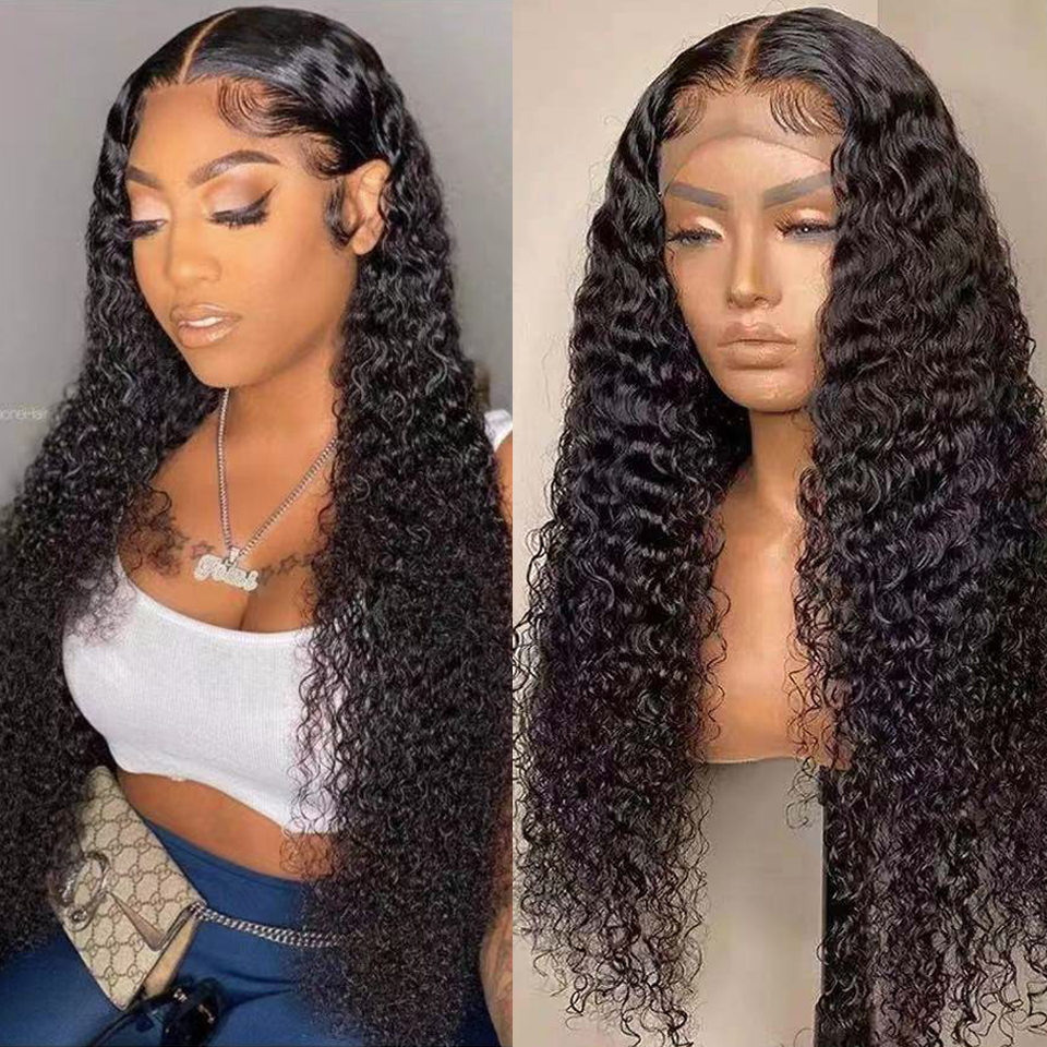 150% Density Kinky Curly Lace Frontal / Closure Virgin Human Hair Wigs With Baby Hair - Lumiere hair