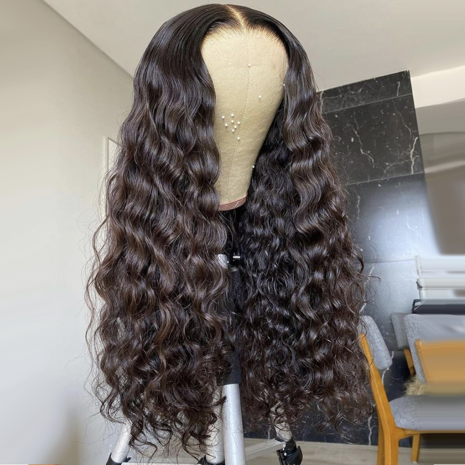 Deep Wave 13x4 Lace Frontal 5x5 lace closure Wigs Virgin Human Hair With Baby Hair - Lumiere hair