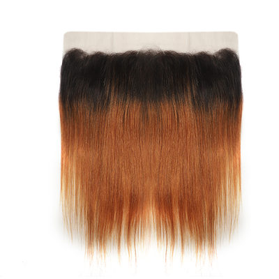 lumiere 1B/30 Ombre Straight Hair 4 Bundles With 13x4 Lace Frontal Pre Colored Ear To Ear