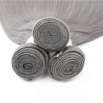 Silver Gray Straight 3 Bundles Brazilian Human Hair