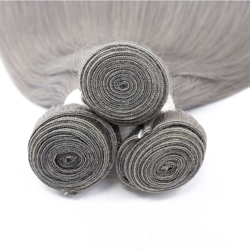 Silver Straight 4 Bundles Brazilian 100% Human Hair For Women