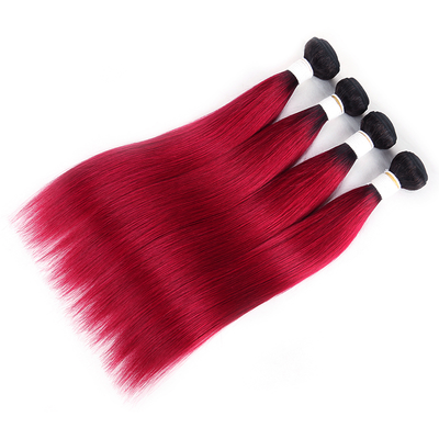 lumiere 1B/BURG Ombre Straight Hair 4 Bundles 100% Virgin Human Hair Extension