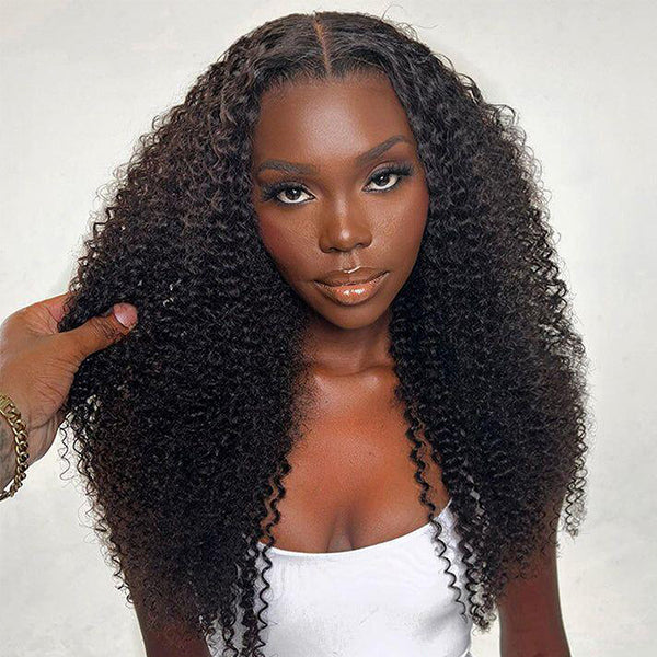 Super Easy Afro Curly Ready To Go Glueless HD 4X6 Pre-cut Lace Closure 3D Dome Cap 100% Human Hair Wig