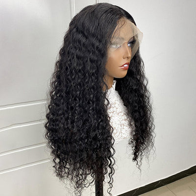 Glueless Lace Wigs Deep Wave Hair 4x4 Lace Closure Wigs Transparent HD Human Hair Wigs 