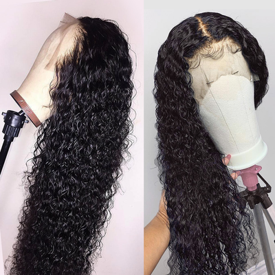 Pretty Kinky Curly 13x4/360 Lace Frontal Wigs cabelo virgem linha fina pré-arrancada 150% 180% densidade 