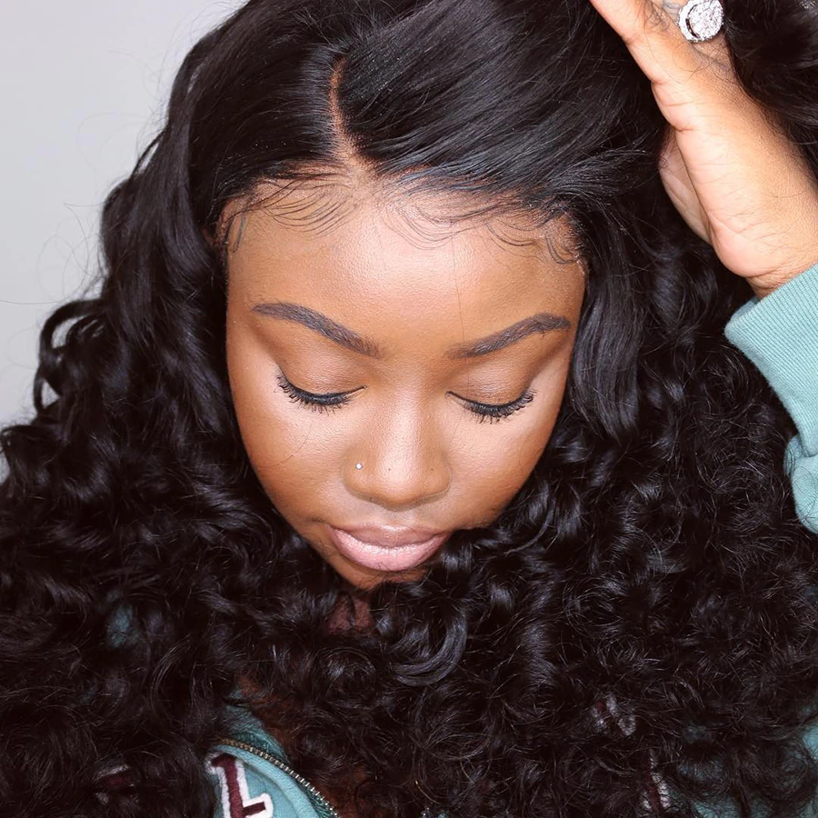 Lumiere Loose Wave 13*6 Lace Frontal Wigs Virgin Human Hair pre plucked