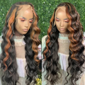 Skunk Stripe Highlight Loose Deep Wave 13X4/4x4 Lace Frontal Wigs 150% 180% Density