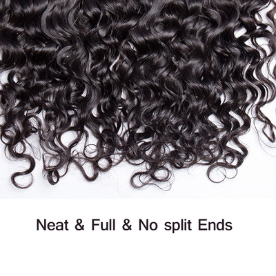 Water Wave 4 Bundles With 13x4 Lace Frontal Brazilian Human Hair